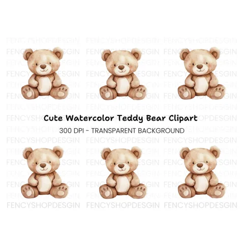 Cute Teddy Bear Clipart Bundle