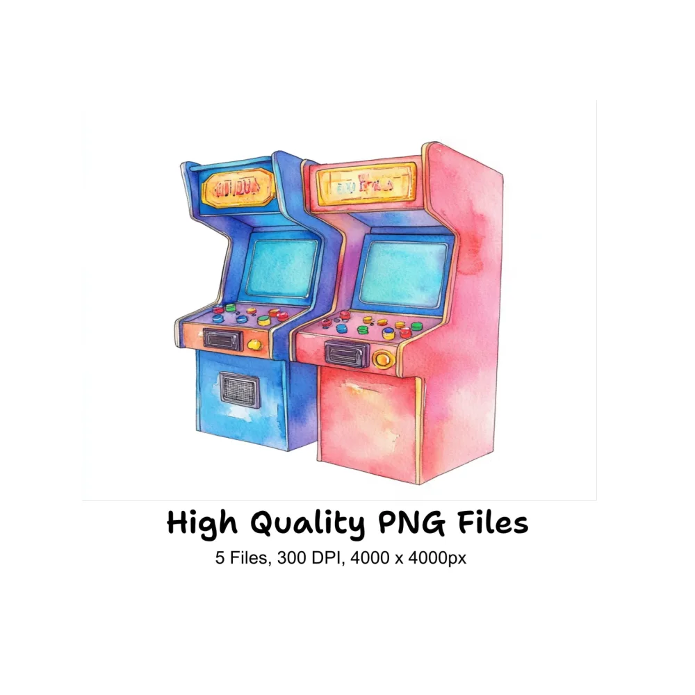 Retro Arcade Machine Clipart Bundle