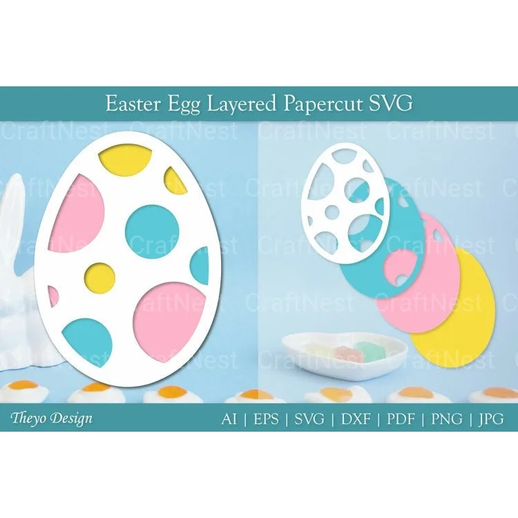 Easter Egg Layered Papercut SVG Bundle