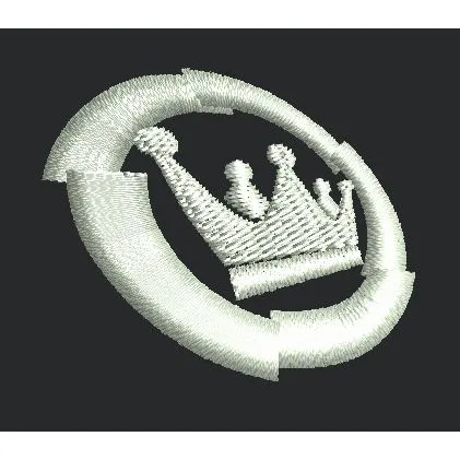 Encircled Crown Emblem Embroidery Design