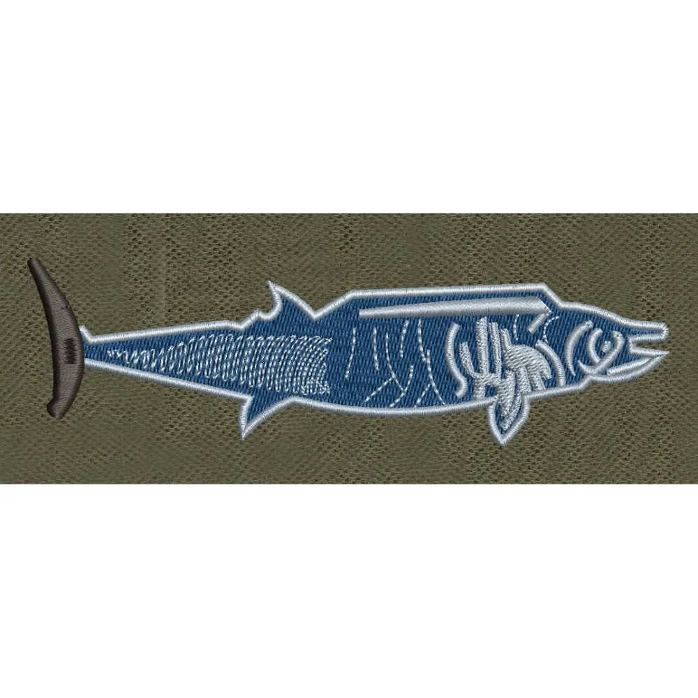 Barracuda Blue & White Embroidery Design
