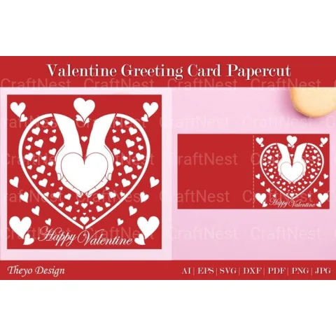 Valentine Greeting Card SVG Cut