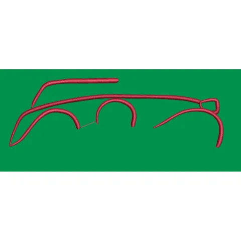 Minimalist Automotive Profile Embroidery Design