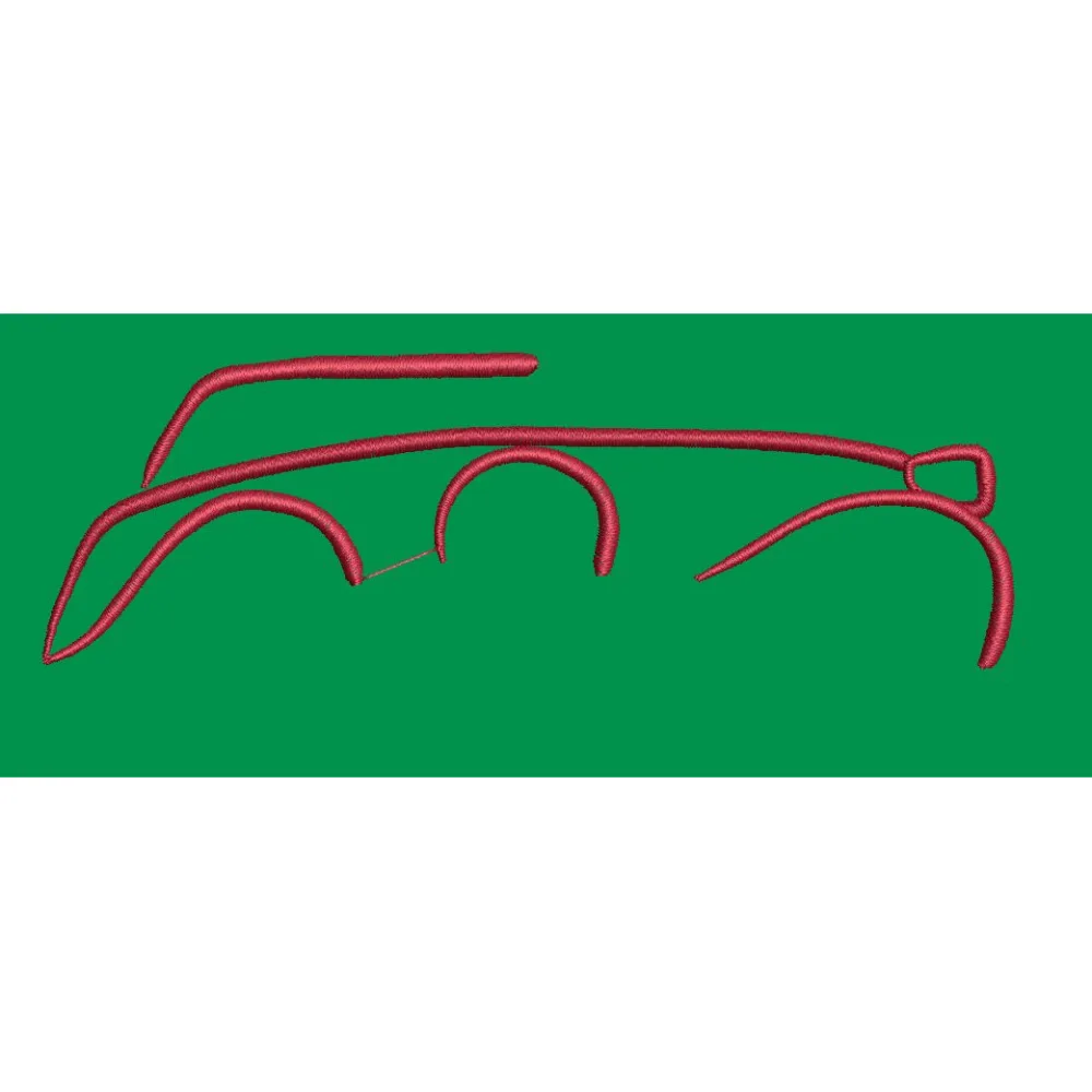 Minimalist Automotive Profile Embroidery Design