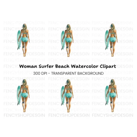 Surfer Girl Beach Vibes Clipart Bundle