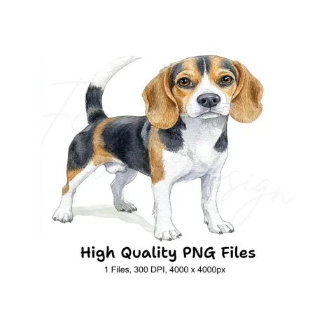 Majestic Adult Beagle Dog Clipart Bundle