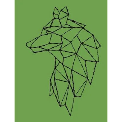 Geometric Wolf Bust Embroidery Design