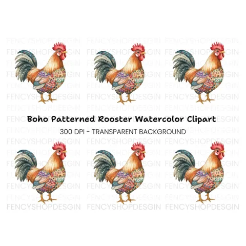 Rooster Clipart Bundle