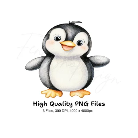 Charming Penguin Clipart Bundle