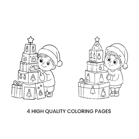 Christmas Gifts and Cards Coloring Books