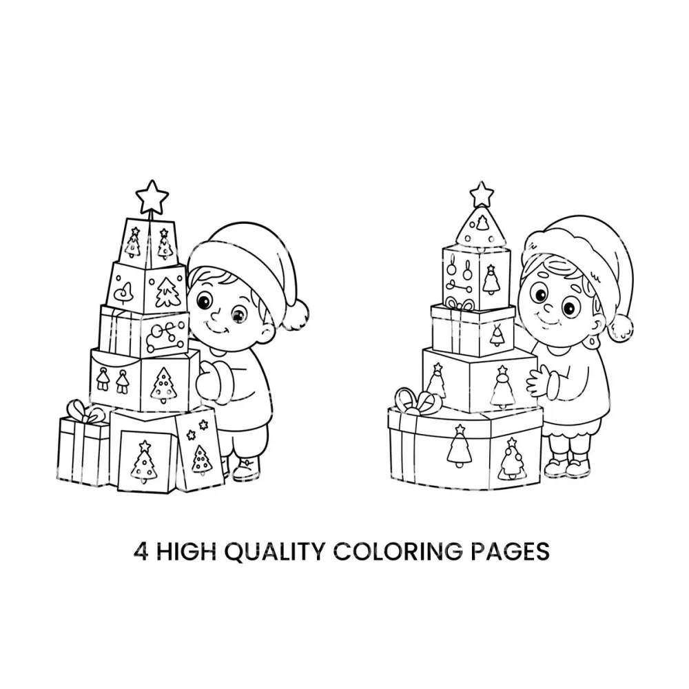 Christmas Gifts and Cards Coloring Books
