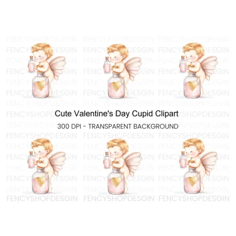 Cute Cupid Love Potion Clipart Bundle