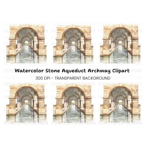 Aqueduct Archway Clipart Bundle