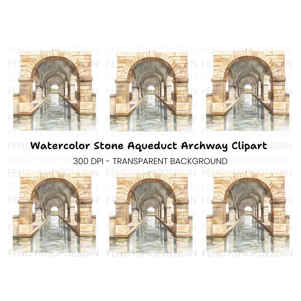 Aqueduct Archway Clipart Bundle