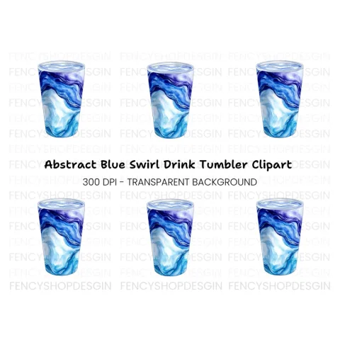 Abstract Blue Glass Clipart Bundle