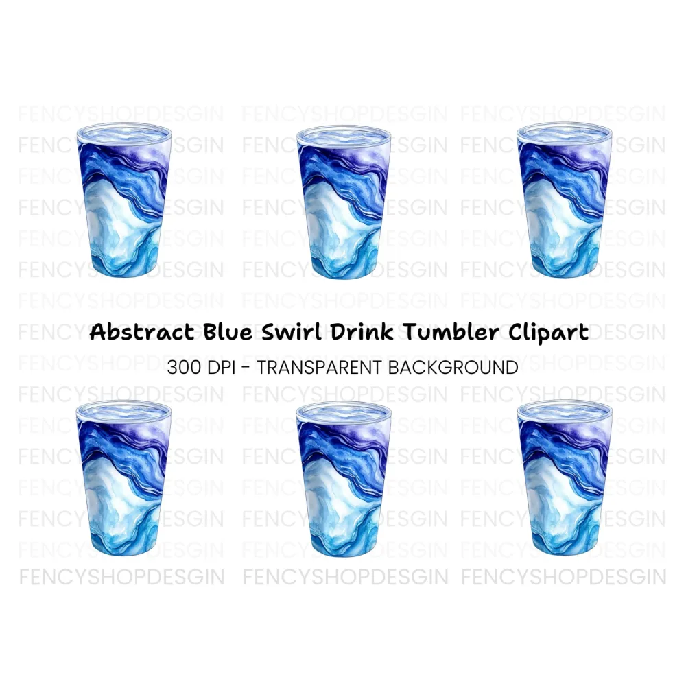 Abstract Blue Glass Clipart Bundle