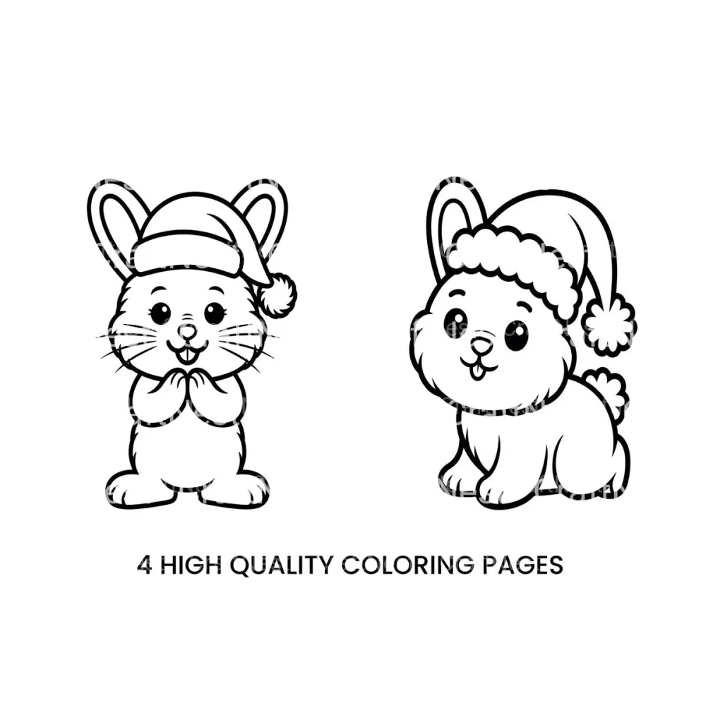 Cute Christmas Bunny Coloring Books