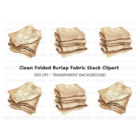 Rustic Burlap Fabric Clipart Bundle