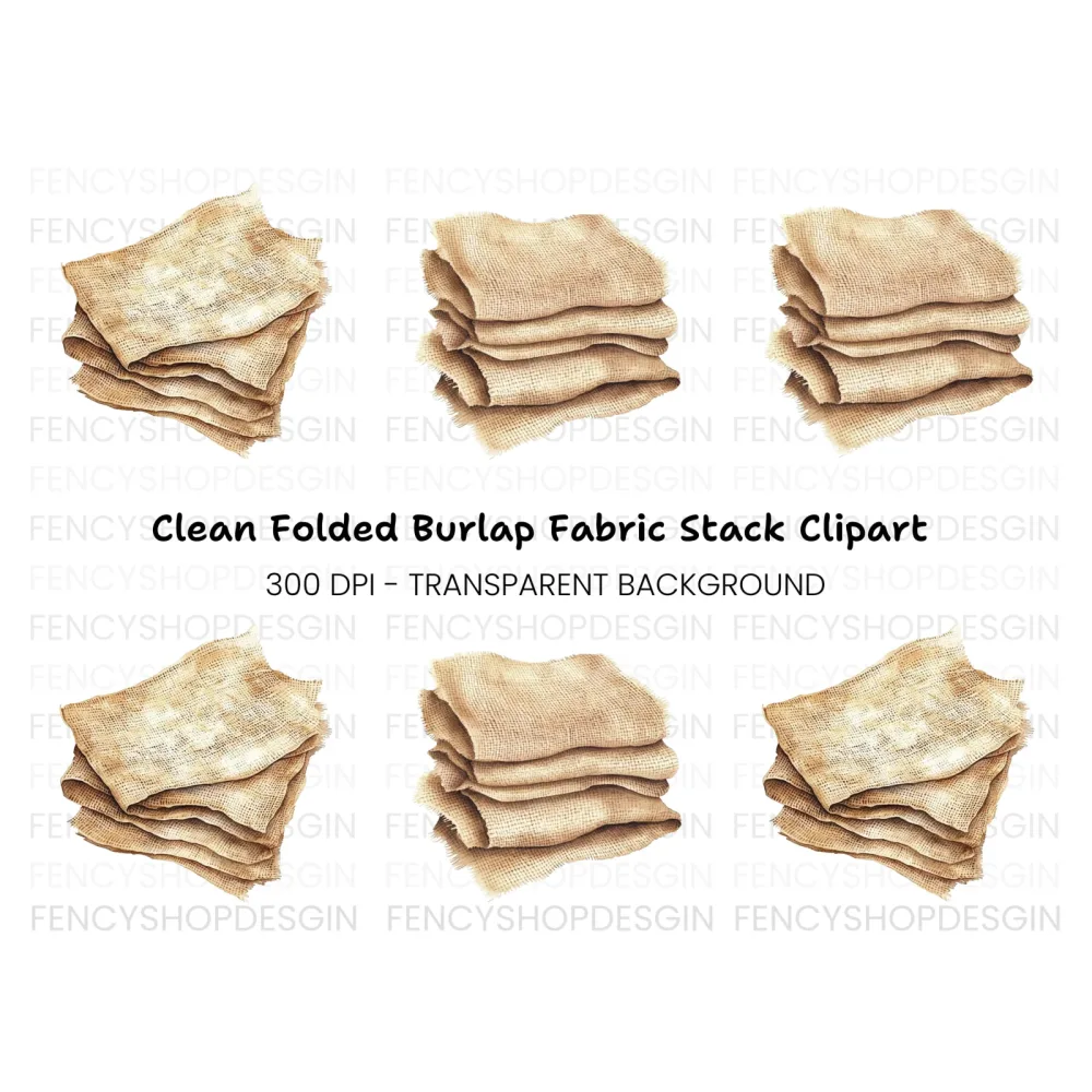 Rustic Burlap Fabric Clipart Bundle