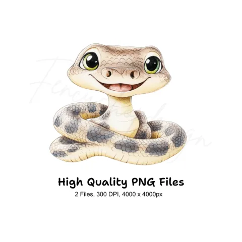 Cute Baby Snake Clipart Bundle
