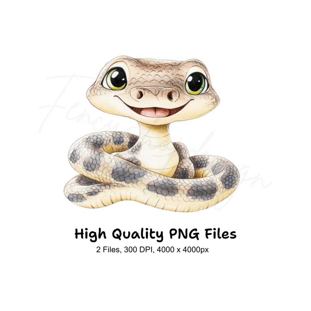 Cute Baby Snake Clipart Bundle