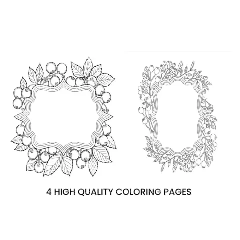 Berry and Leaf Frame Coloring Books