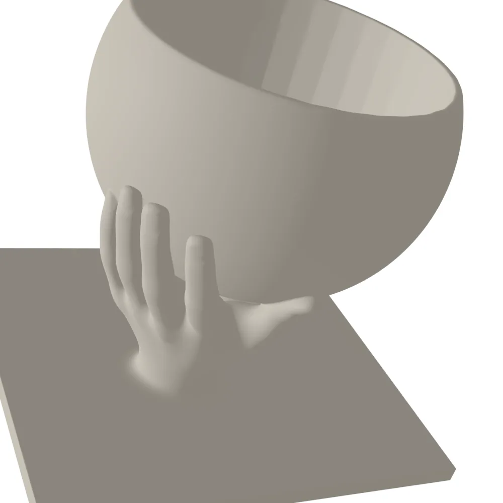 Low Poly Hand Bowl 3D Print STL File