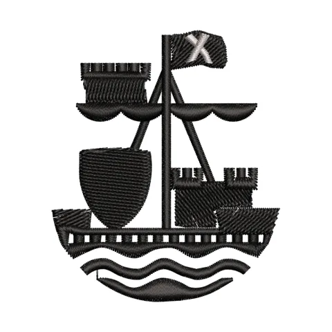 Cross Ships Embroidery Design