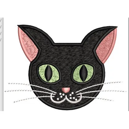 Cat Face Embroidery Design