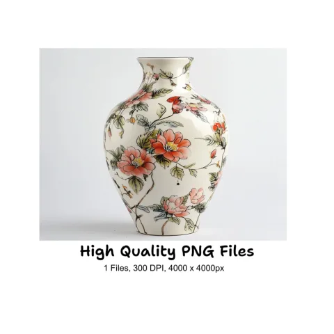 Elegant Floral Vase Illustration Clipart Bundle