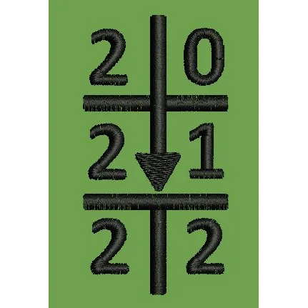Numerical Directional Grid Emblem Embroidery Design