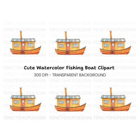 Charming Houseboat Clipart Bundle
