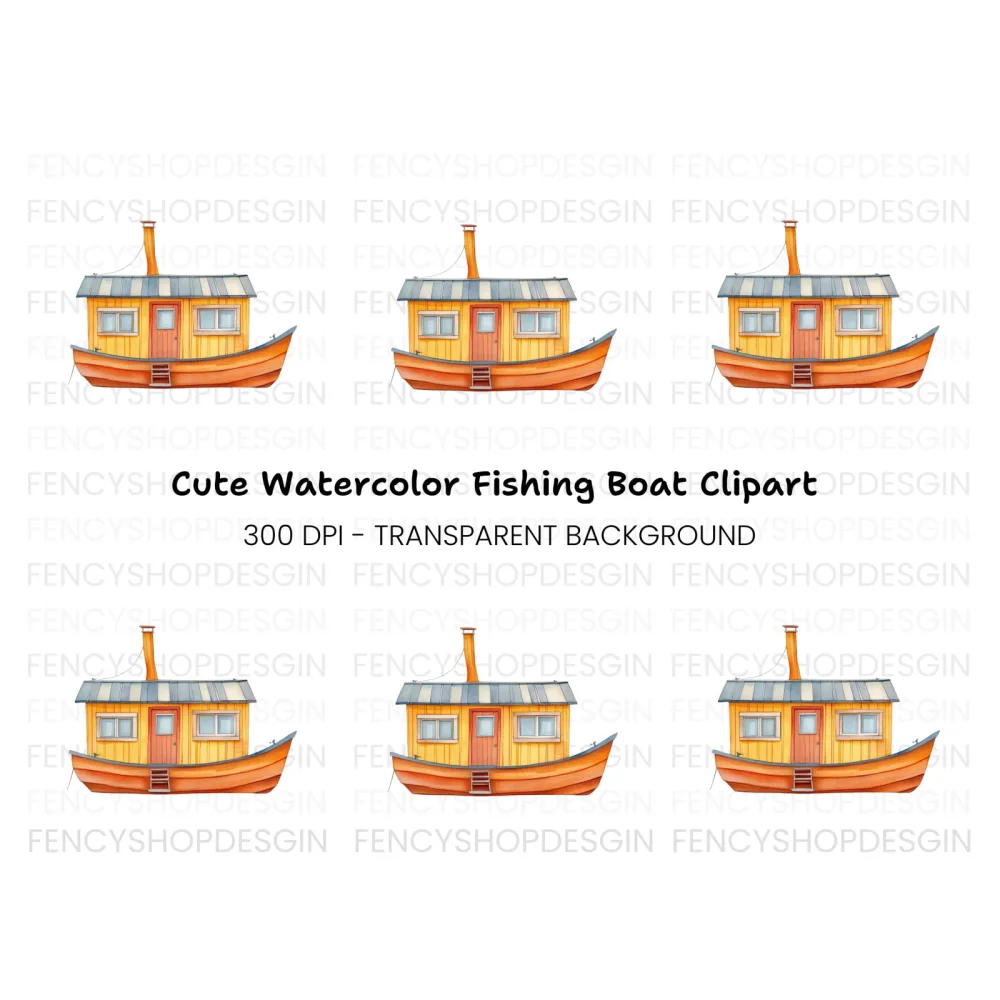 Charming Houseboat Clipart Bundle