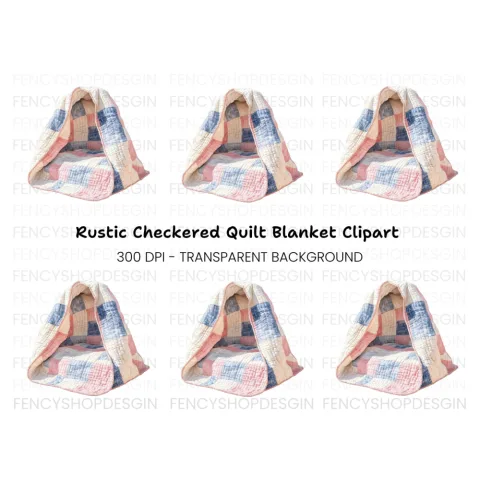 Cozy Patchwork Quilt Blanket Clipart Bundle