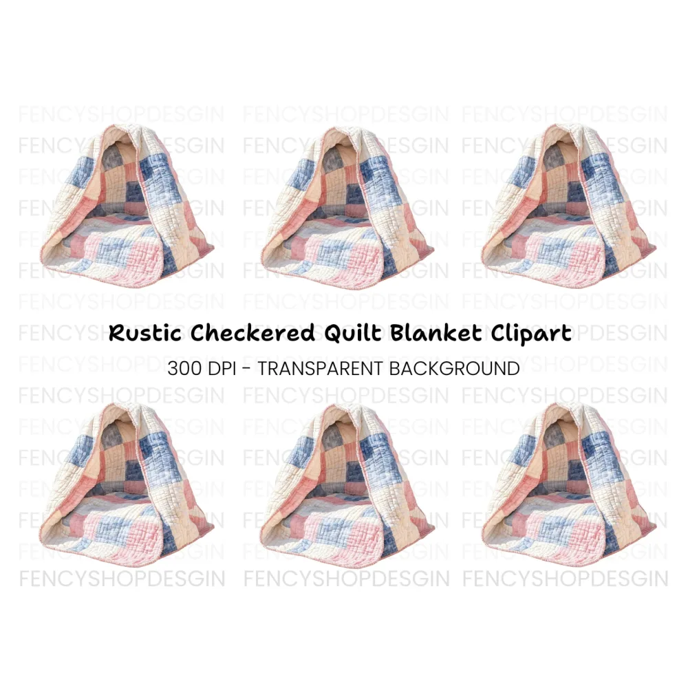 Cozy Patchwork Quilt Blanket Clipart Bundle