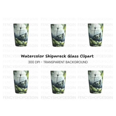 Sunken Shipwreck Clipart Bundle