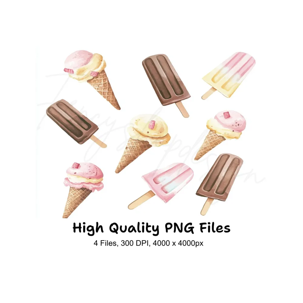 Ice Cream Popsicle Clipart Bundle