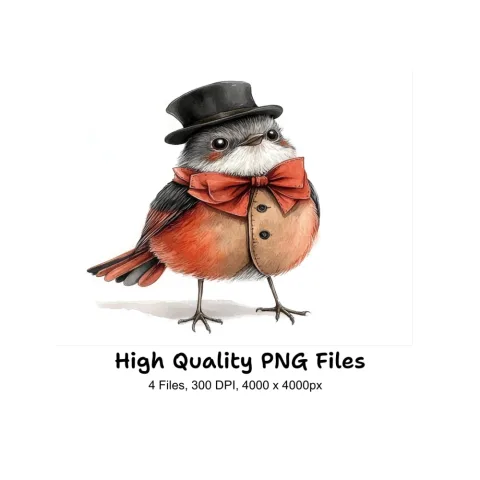 Charming Dapper Birds Clipart Bundle