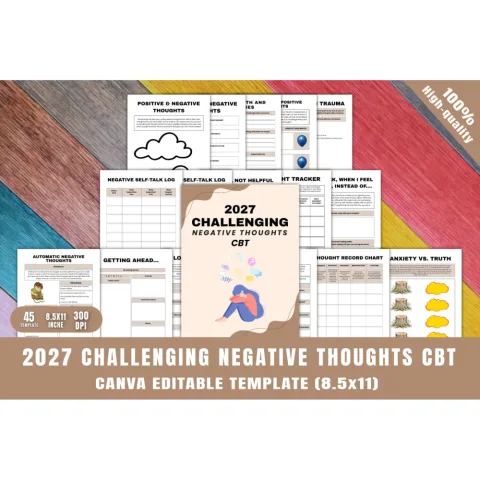 Challenging Negative Thoughts CBT Planner
