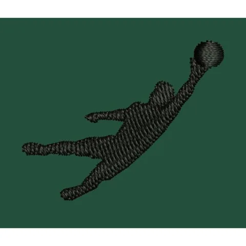 Diving Goalkeeper Embroidery Design