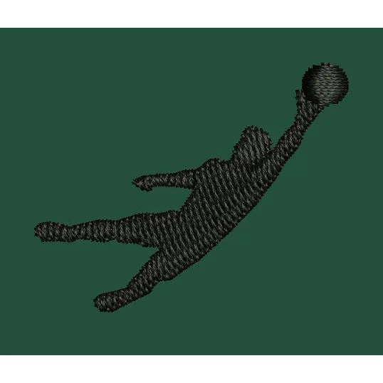 Diving Goalkeeper Embroidery Design