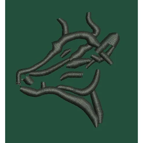 Abstract Cow Head Outline Embroidery Design