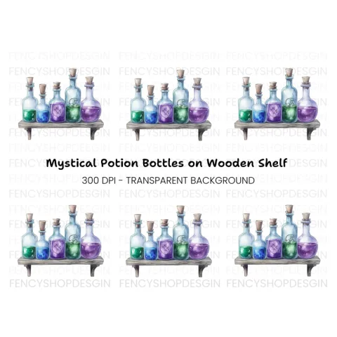 Magical Potion Bottles Clipart Bundle