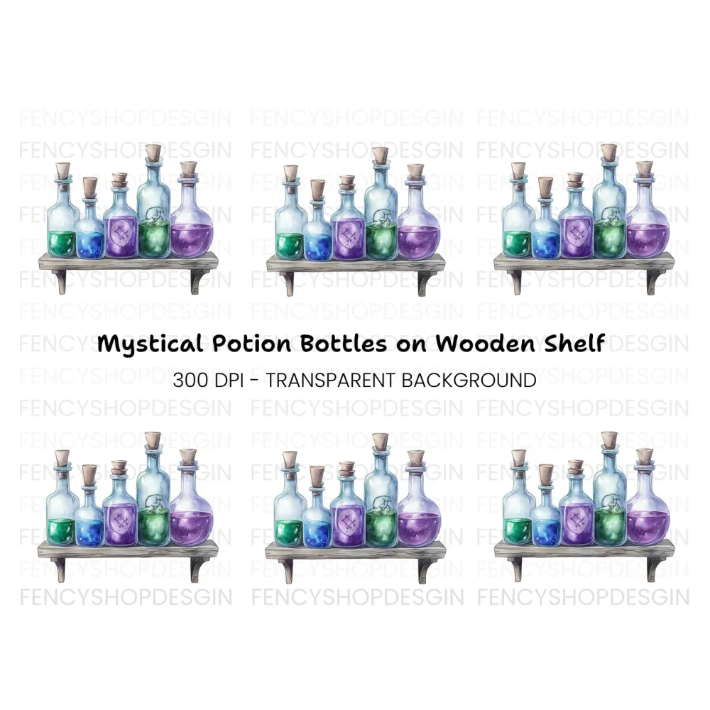 Magical Potion Bottles Clipart Bundle