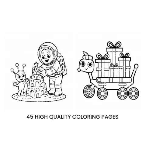 Christmas Astronauts Fun Coloring Books