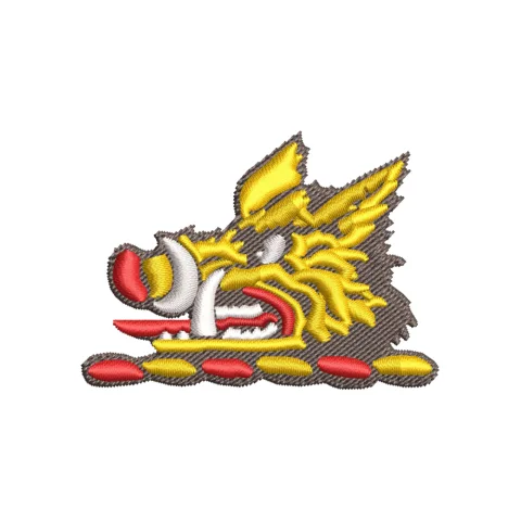 Pig Head Embroidery Design