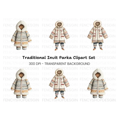 Traditional Inuit Clothing Clipart Bundle
