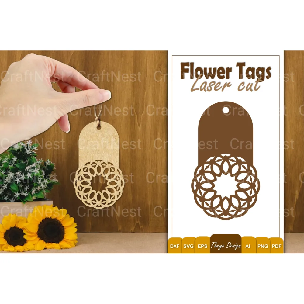 Flower Tags SVG Bundle