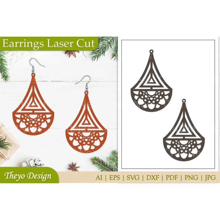Mandala Lasercut Earrings SVG Bundle