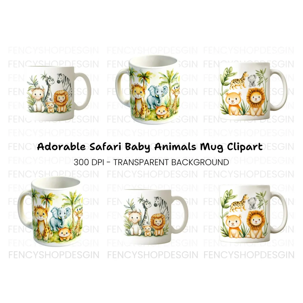 Cute Safari Animal Clipart Bundle
